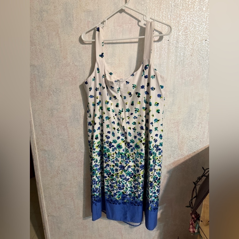 Dressbarn Blue and Green Midi Sundress, Sz 22 - Picture 3 of 5